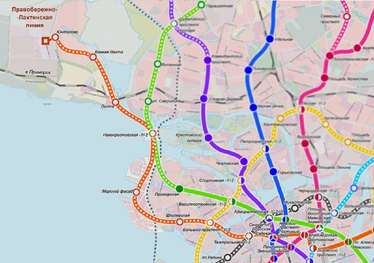 Приморский район санкт петербурга карта метро