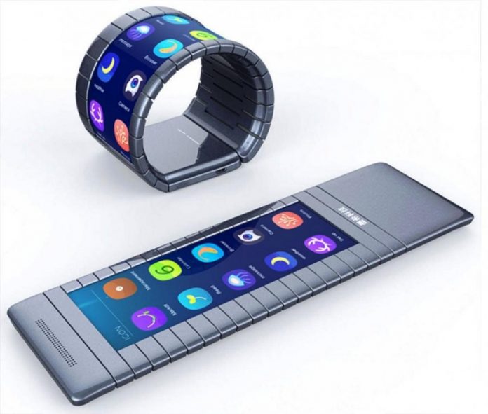 Выпущен смартфон-браслет с гибким дисплеем